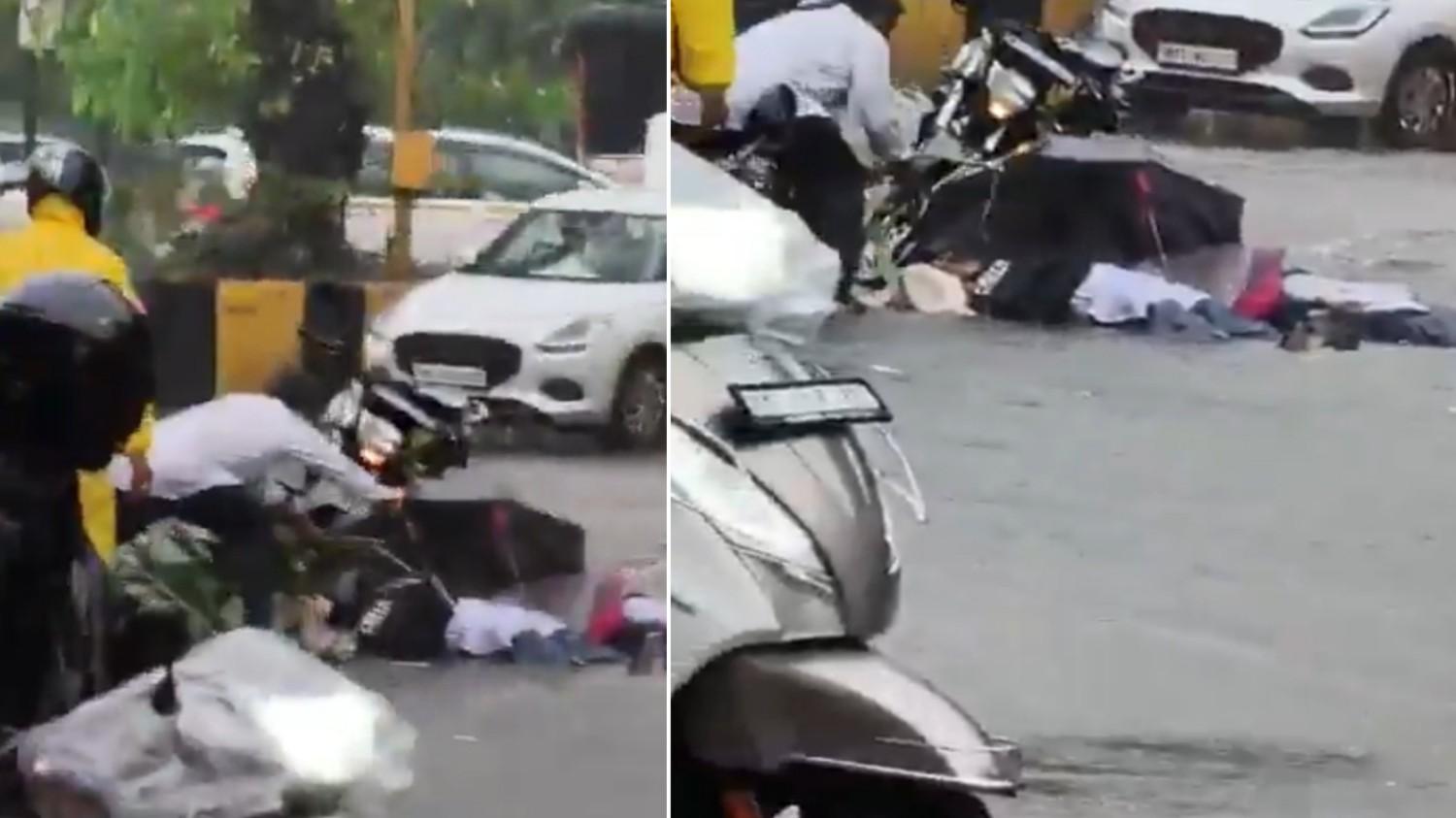 नेरूळ : साचलेल्या पावसाच्या पाण्यात करंट, शॉक बसून दोन विद्यार्थिनी जखमी