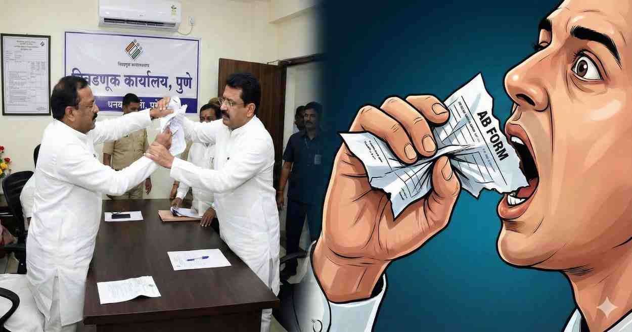 उमेदवाराने चक्क प्रतिस्पर्ध्याचा ‘AB फॉर्म’ चावून गिळला? धनकवडीतील विचित्र प्रकार